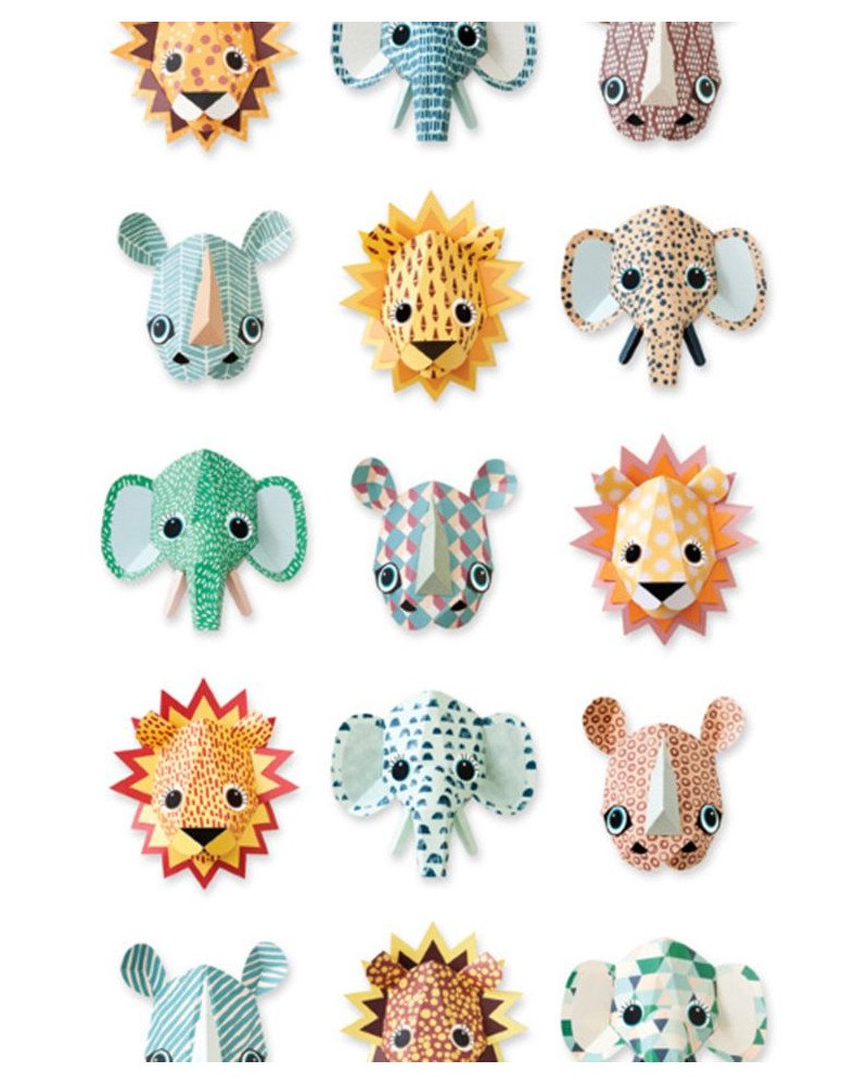 studio ditte - pannello carta da parati wild animals cool