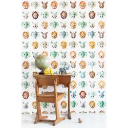 studio ditte - pannello carta da parati wild animals cool