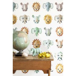 studio ditte - pannello carta da parati wild animals cool