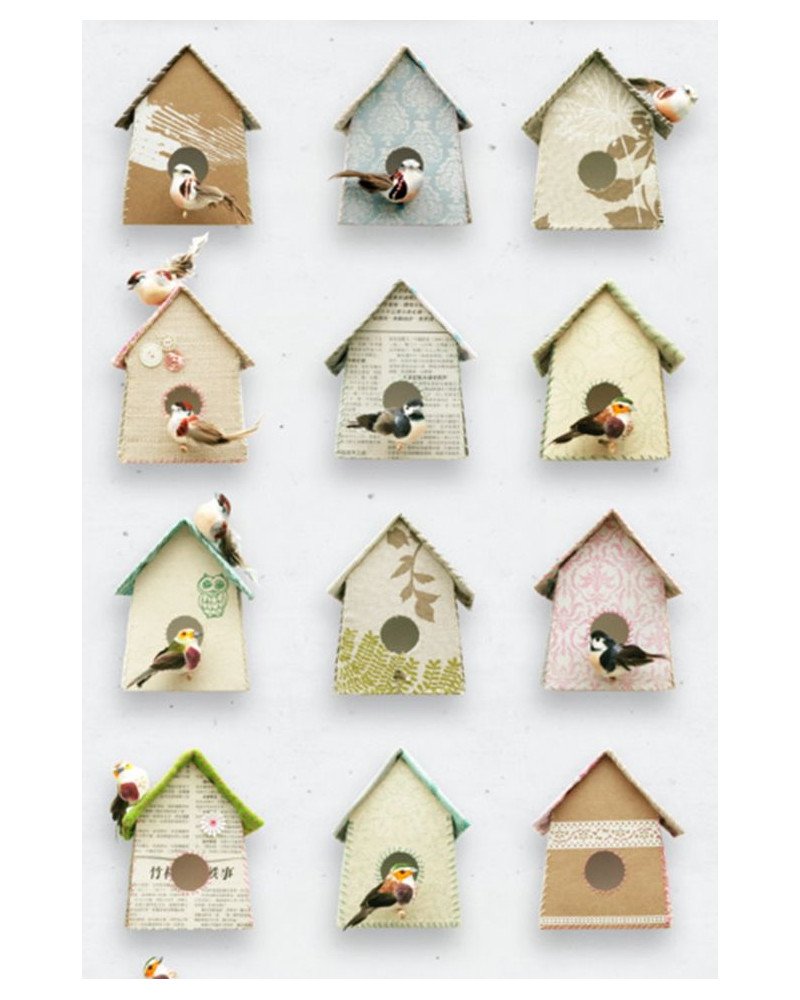 studio ditte - wall print wallpaper birdhouse 