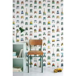 studio ditte - wall print wallpaper work vehicles 