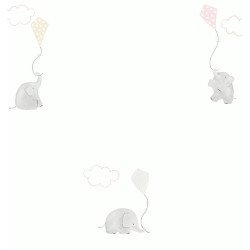 casadeco wallpaper elephants (rose/grey) 