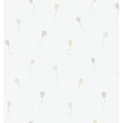 casadeco - carta da parati aquiloni cerfs-volant (beige/grigio)