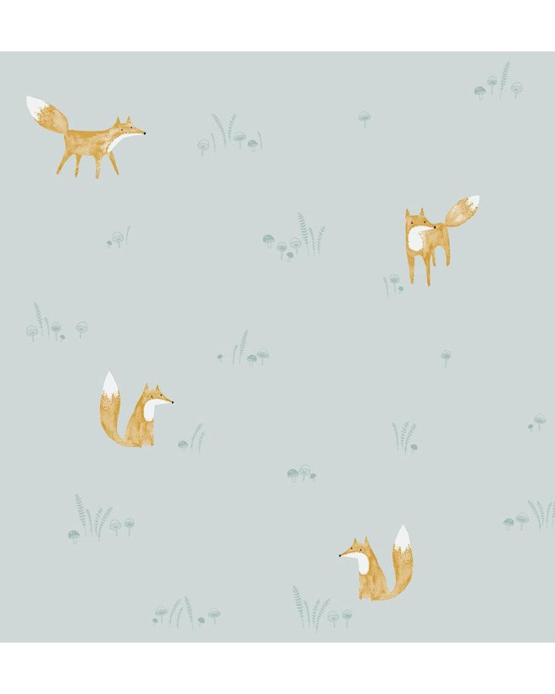 casadeco - wallpaper firefox renard (light blue) 