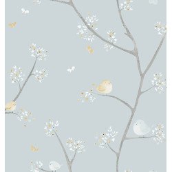 casadeco - wallpaper little birds all over oiseaux (light