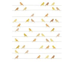 inke - wall mural birds vogels geel 