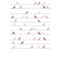 inke - wall mural birds vogels roze 