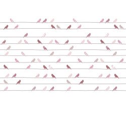 inke - wall mural birds vogels roze 