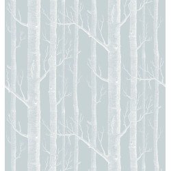 cole & son - carta da parati woods (powder blue/white)