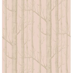 cole & son - carta da parati woods (powder pink/silver)