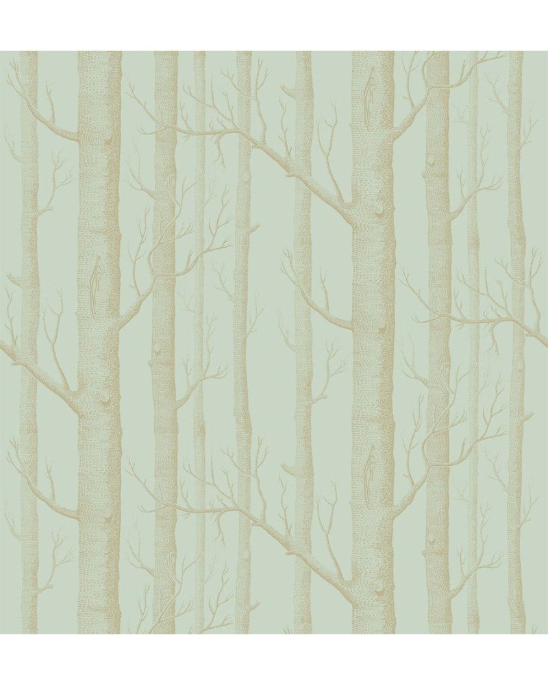 cole & son - carta da parati woods (eau de nil/gold)