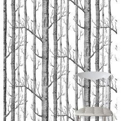 cole & son - wallpaper woods (black/white) 