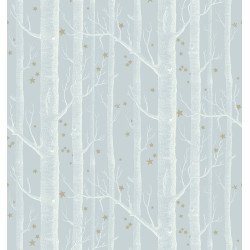 cole & son - wallpaper woods & stars (powder blue/white/gold) 