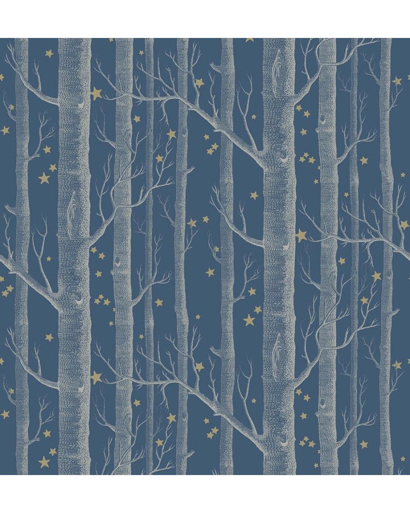 cole & son - wallpaper woods & stars (midnight blue/gold) 