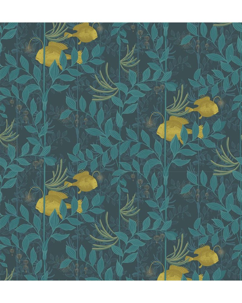 cole & son - wallpaper nautilus (blue teal/mustard) 