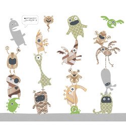 inke - wall mural stack-o-monsters 
