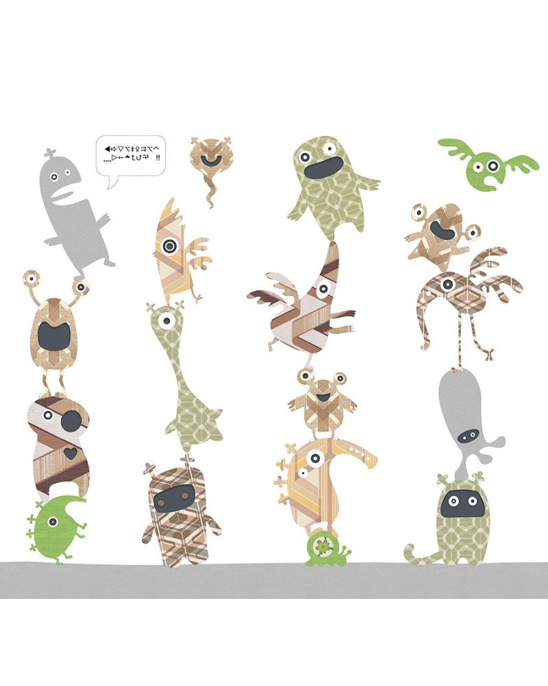 inke - wall mural stack-o-monsters 