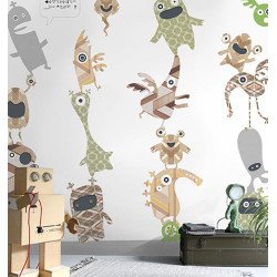 inke - wall mural stack-o-monsters 