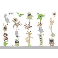 inke - wall mural stack-o-monsters 