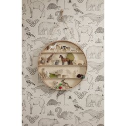 FERM LIVING carta da parati katie scott animals (off-white)