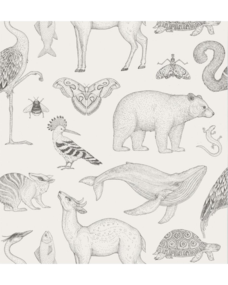 FERM LIVING carta da parati katie scott animals (off-white)