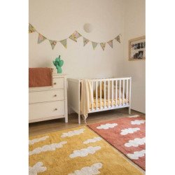 LORENA CANALS cotton rug clouds (mustard) 120x160 