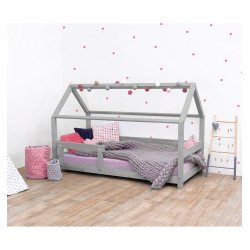 BENLEMI letto casa montessori tery con sponda (grigio)