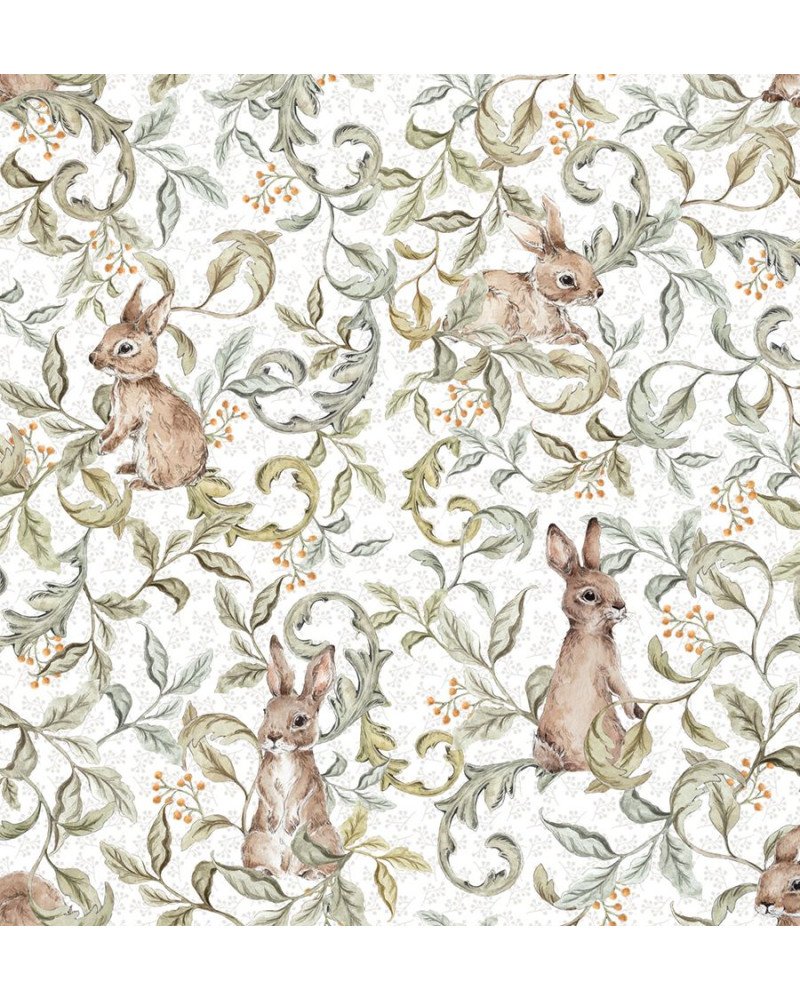 dekornik - wallpaper rabbits grove light 