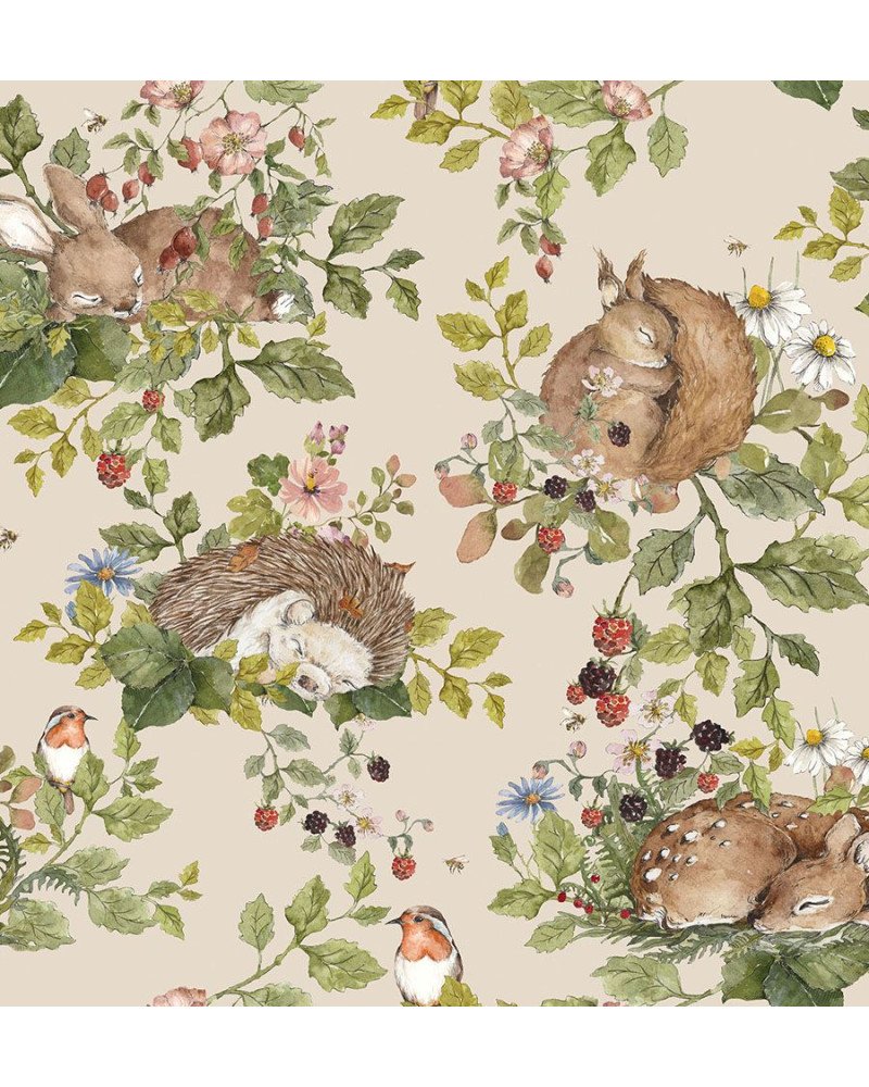 dekornik - wallpaper sleepy animals light 