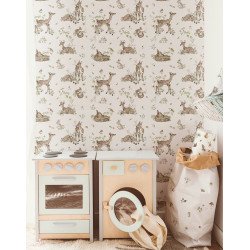 dekornik - wallpaper deer meadow white 