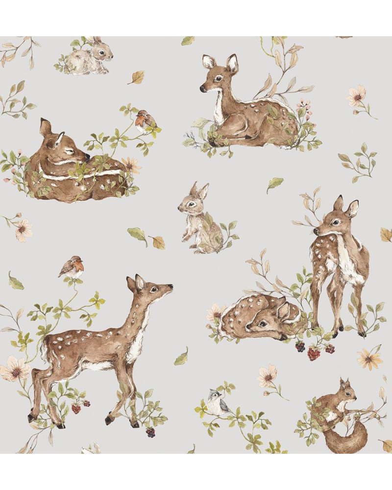 dekornik - wallpaper deer meadow white 