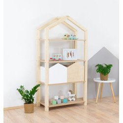 BENLEMI libreria montessori a casetta tally (naturale)