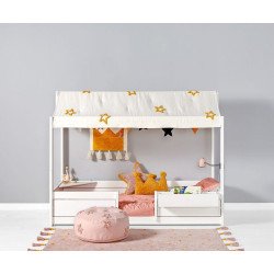 LIFETIME KIDSROOMS letto evolutivo 3 in 1 con tetto in tessuto