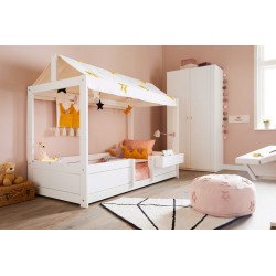 LIFETIME KIDSROOMS letto evolutivo 3 in 1 con tetto in tessuto