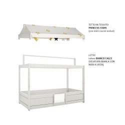 LIFETIME KIDSROOMS letto evolutivo 3 in 1 con tetto in tessuto