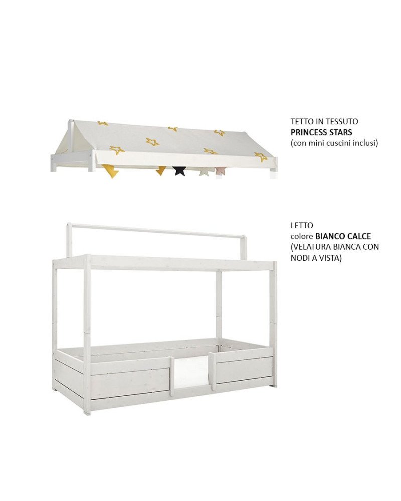 LIFETIME KIDSROOMS letto evolutivo 3 in 1 con tetto in tessuto