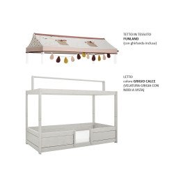 LIFETIME KIDSROOMS 3 in 1 bed with fabric rooftop 