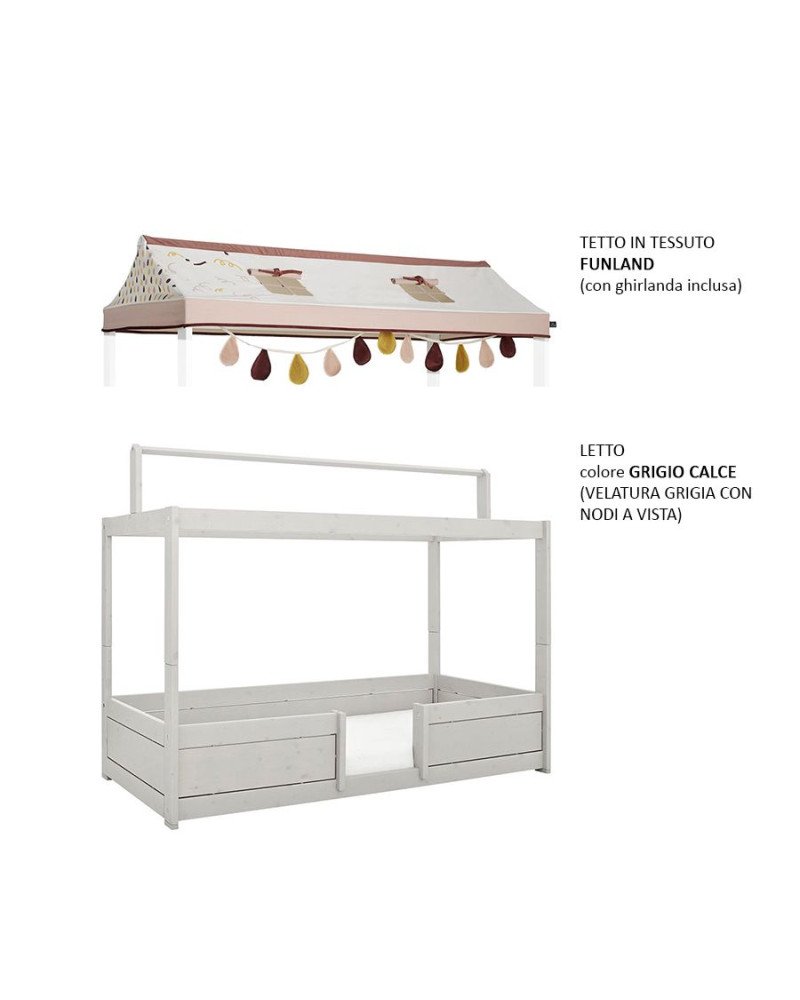 LIFETIME KIDSROOMS 3 in 1 bed with fabric rooftop 