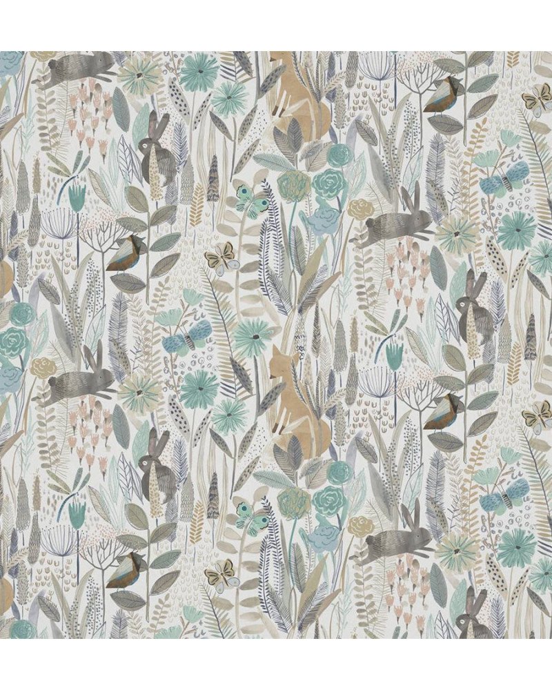 HARLEQUIN fabric hide and seek linen/duck egg/stone 