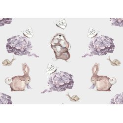 AILANTO DESIGN carta da parati coco's bunnies (lilac)