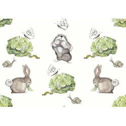 AILANTO DESIGN carta da parati coco's bunnies (vibrant green) 