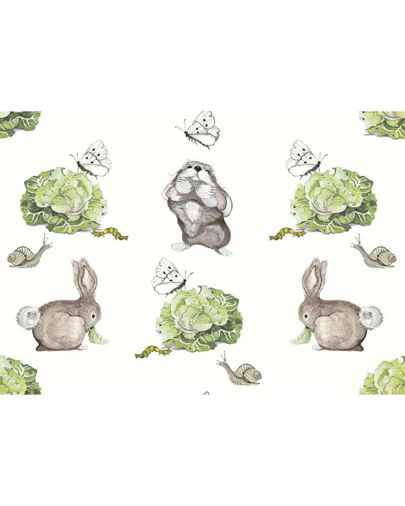 AILANTO DESIGN carta da parati coco's bunnies (vibrant green) 