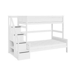 LIFETIME KIDSROOMS Family bunk bed 120/90 with Step staircase