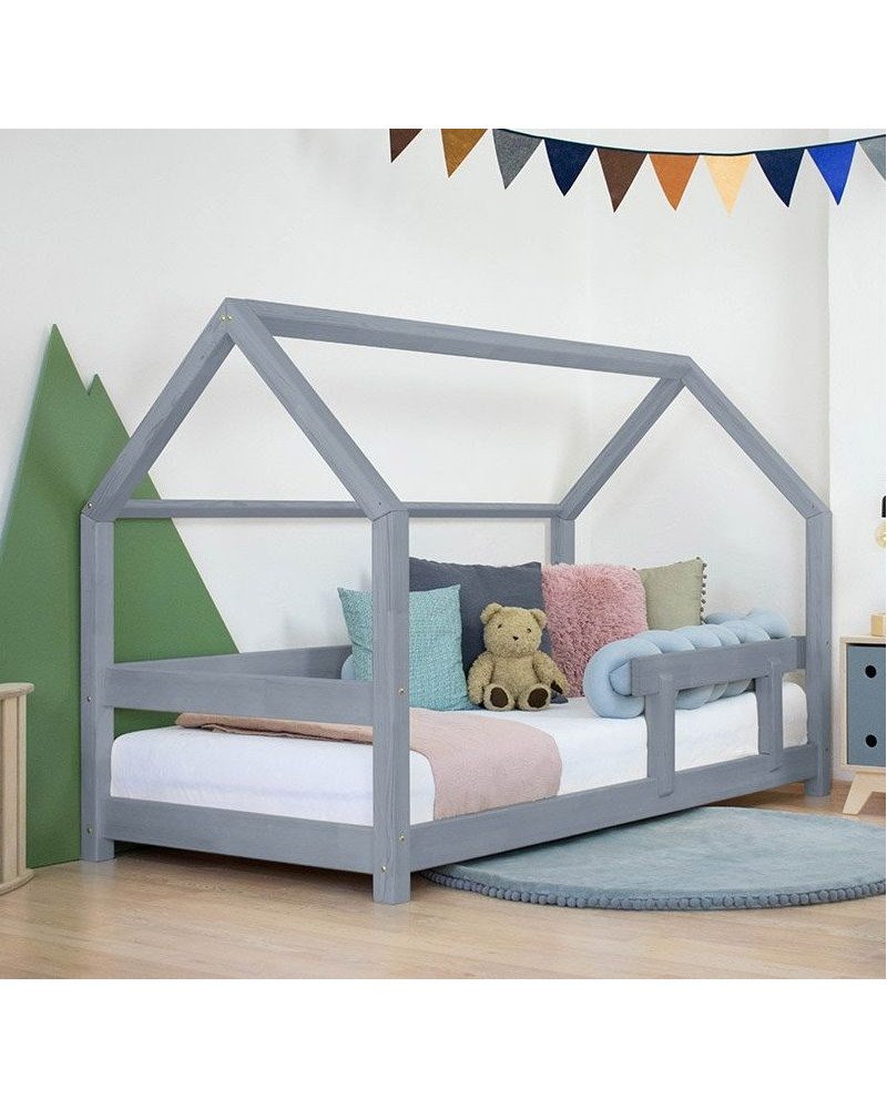 BENLEMI letto casa montessori tery con sponda (grigio)