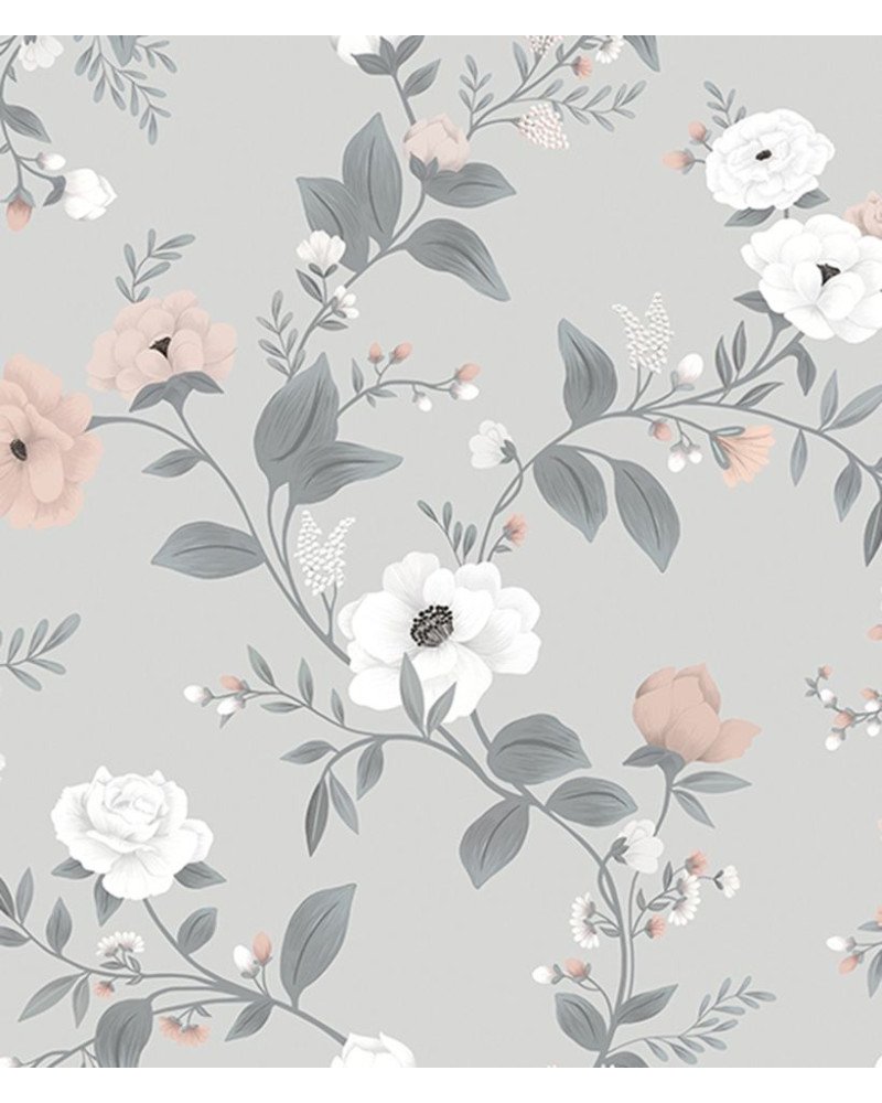 LILIPINSO wallpaper symphony of roses grey 