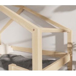 BENLEMI letto casa montessori lucky con sponda fissa- bianco