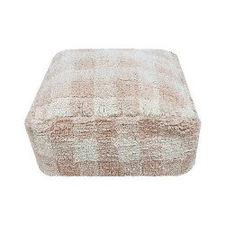 LORENA CANALS Pouf Vichy (Blanco y Rosa)