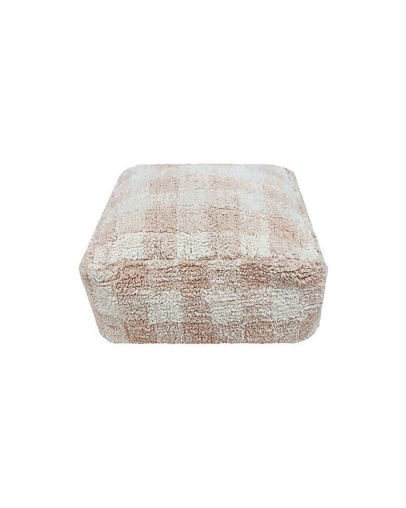 LORENA CANALS Pouf Vichy - Bianco e Rosa