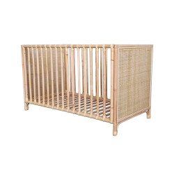 Theo Bebe Nemo Evolutive Bed in rattan 60 x 120 - Natural 