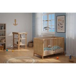 Theo Bebe Nemo Letto Evolutivo in rattan 60 x 120 - Naturale